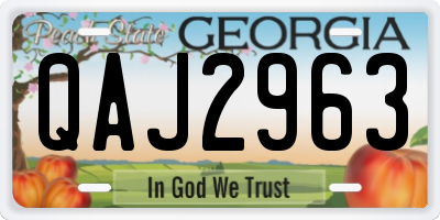 GA license plate QAJ2963