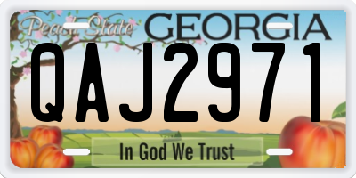 GA license plate QAJ2971