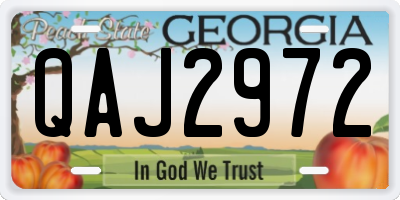 GA license plate QAJ2972