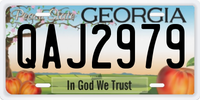 GA license plate QAJ2979