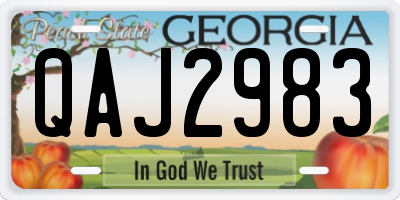GA license plate QAJ2983