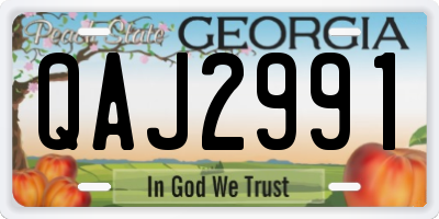GA license plate QAJ2991