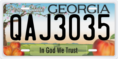 GA license plate QAJ3035