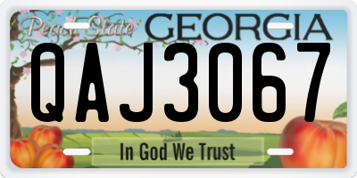 GA license plate QAJ3067