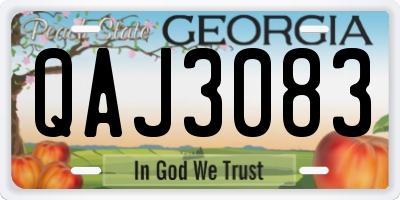 GA license plate QAJ3083