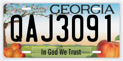 GA license plate QAJ3091