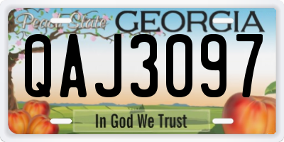 GA license plate QAJ3097
