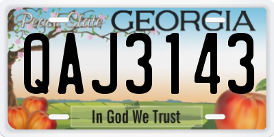 GA license plate QAJ3143