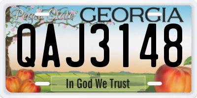 GA license plate QAJ3148