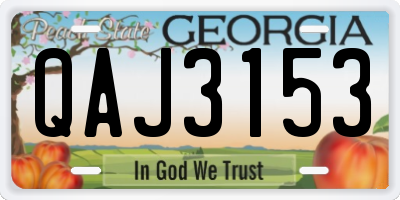 GA license plate QAJ3153