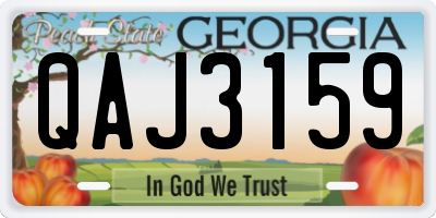 GA license plate QAJ3159