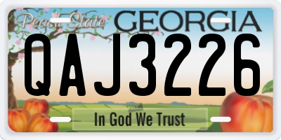 GA license plate QAJ3226
