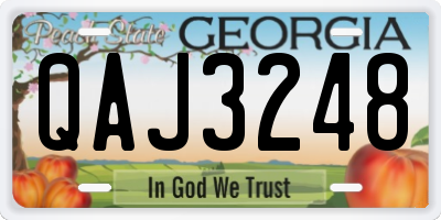 GA license plate QAJ3248