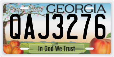 GA license plate QAJ3276