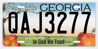 GA license plate QAJ3277