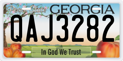 GA license plate QAJ3282