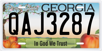GA license plate QAJ3287