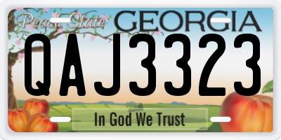 GA license plate QAJ3323