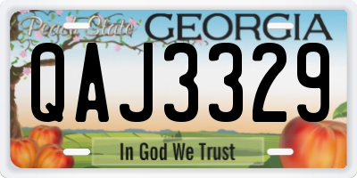 GA license plate QAJ3329