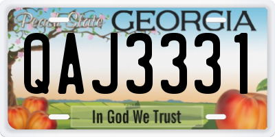 GA license plate QAJ3331