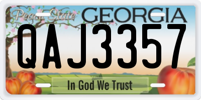 GA license plate QAJ3357