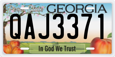 GA license plate QAJ3371