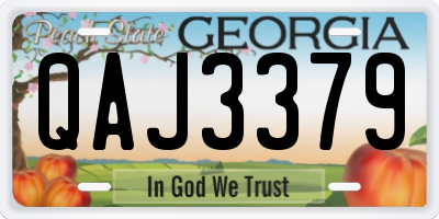GA license plate QAJ3379