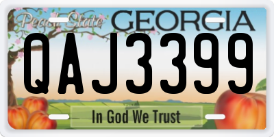 GA license plate QAJ3399