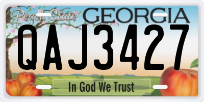 GA license plate QAJ3427