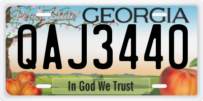 GA license plate QAJ3440