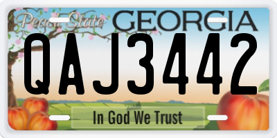 GA license plate QAJ3442