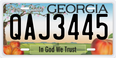 GA license plate QAJ3445