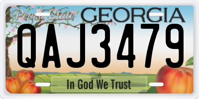 GA license plate QAJ3479