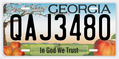 GA license plate QAJ3480