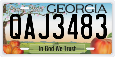 GA license plate QAJ3483