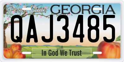 GA license plate QAJ3485