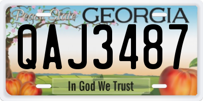 GA license plate QAJ3487