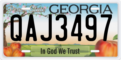 GA license plate QAJ3497