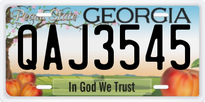 GA license plate QAJ3545