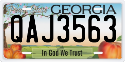 GA license plate QAJ3563