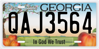 GA license plate QAJ3564