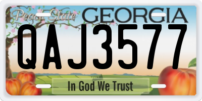 GA license plate QAJ3577