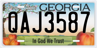 GA license plate QAJ3587