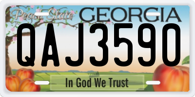 GA license plate QAJ3590