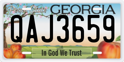 GA license plate QAJ3659