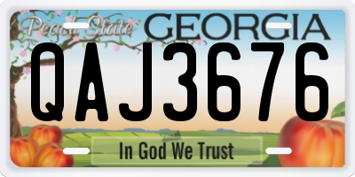 GA license plate QAJ3676