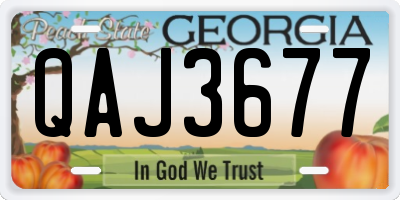 GA license plate QAJ3677