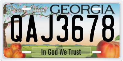 GA license plate QAJ3678