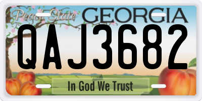 GA license plate QAJ3682