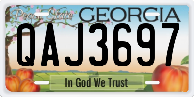 GA license plate QAJ3697